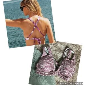 Becca virtue purple white bikini top